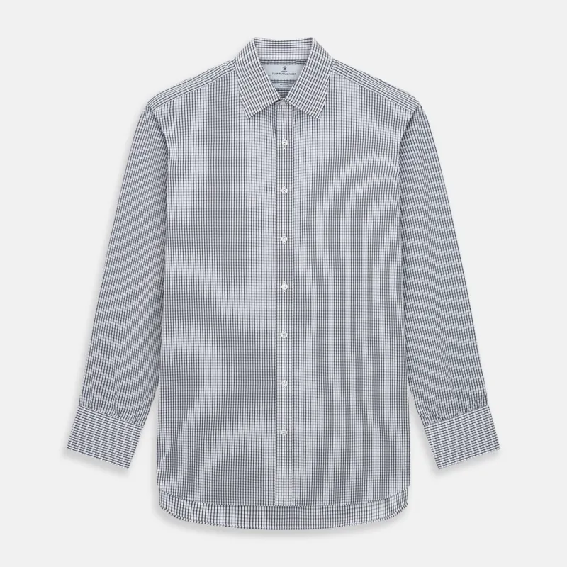 Grey Double Graph Mayfair Shirt sold by Turnbull & Asser