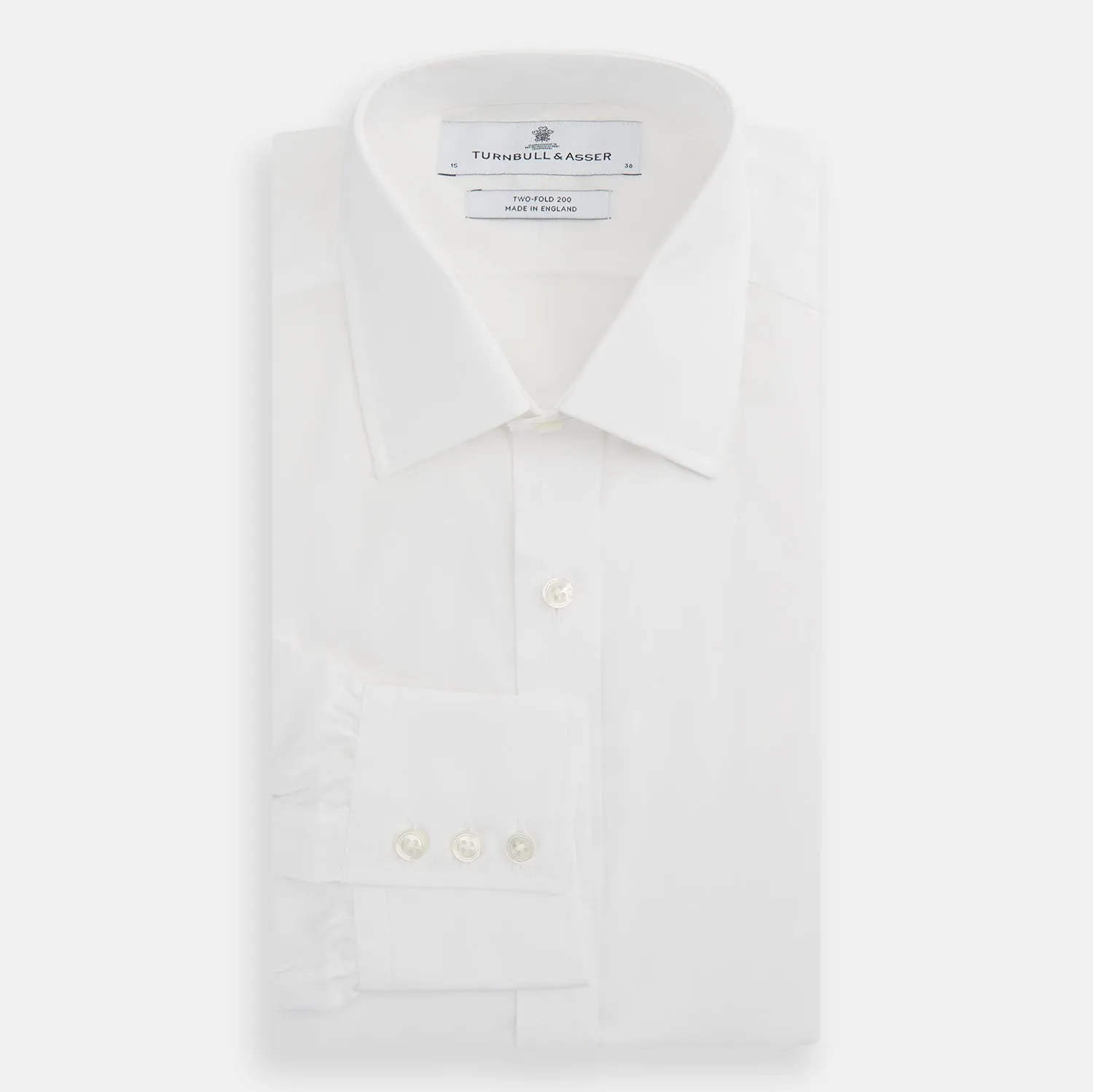Two-Fold 200 White Cotton Shirt with T&A Collar and 3-Button Cuffs sold by Turnbull & Asser product image thumbnail 4