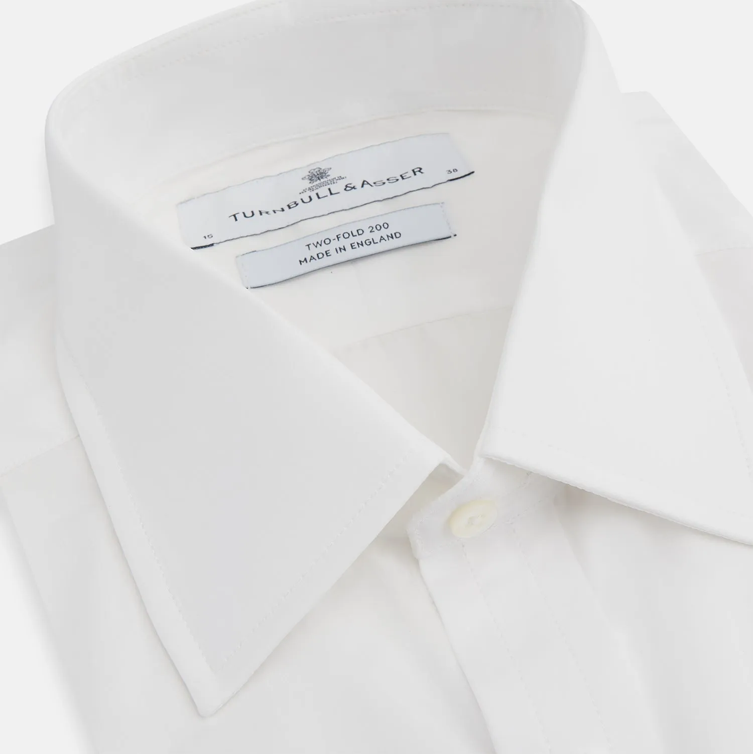 Two-Fold 200 White Cotton Shirt with T&A Collar and 3-Button Cuffs sold by Turnbull & Asser product image thumbnail 2