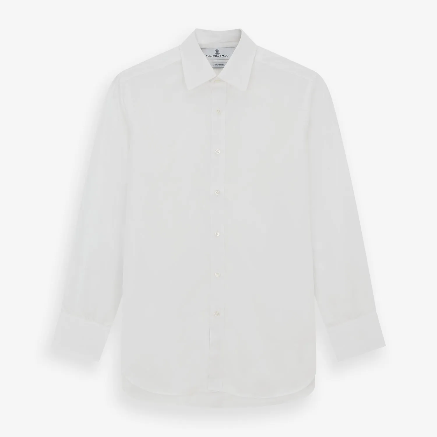 Two-Fold 200 White Cotton Shirt with T&A Collar and 3-Button Cuffs sold by Turnbull & Asser