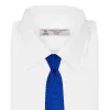 Slim Royal Blue and White Small Spot Printed Silk Tie sold by Turnbull & Asser