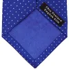 Slim Royal Blue and White Small Spot Printed Silk Tie sold by Turnbull & Asser