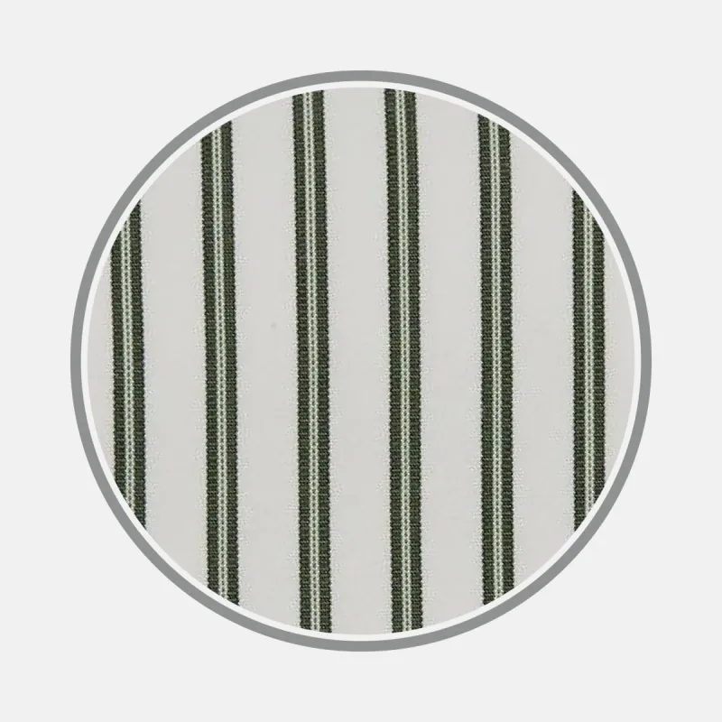 Green Stripe Cotton Fabric sold by Turnbull & Asser