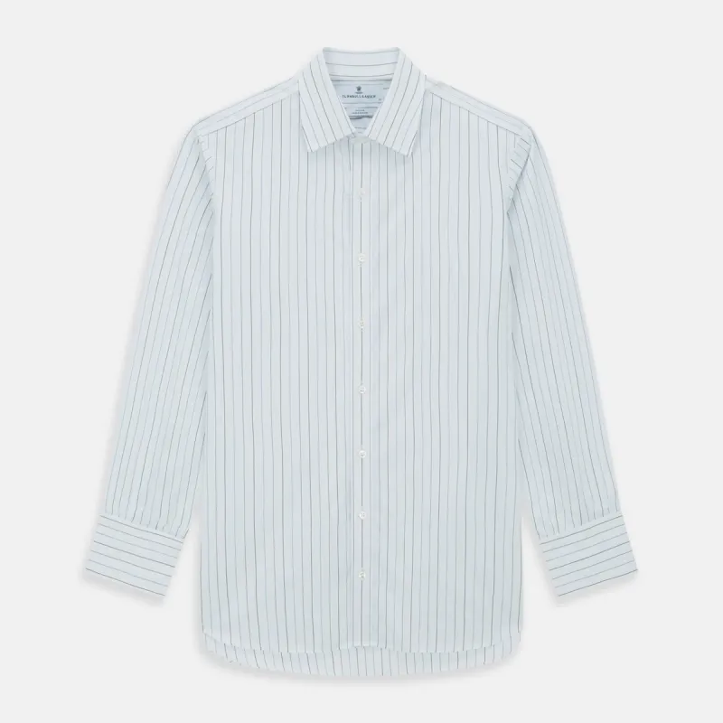 Blue Wide Pinstripe Mayfair Shirt sold by Turnbull & Asser