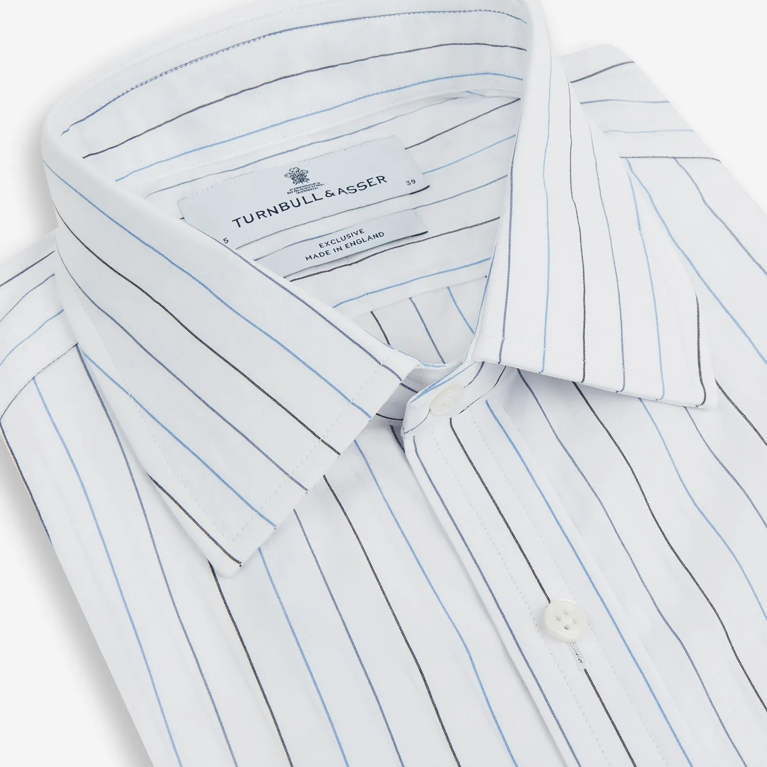 Blue Wide Pinstripe Mayfair Shirt sold by Turnbull & Asser product image thumbnail 2