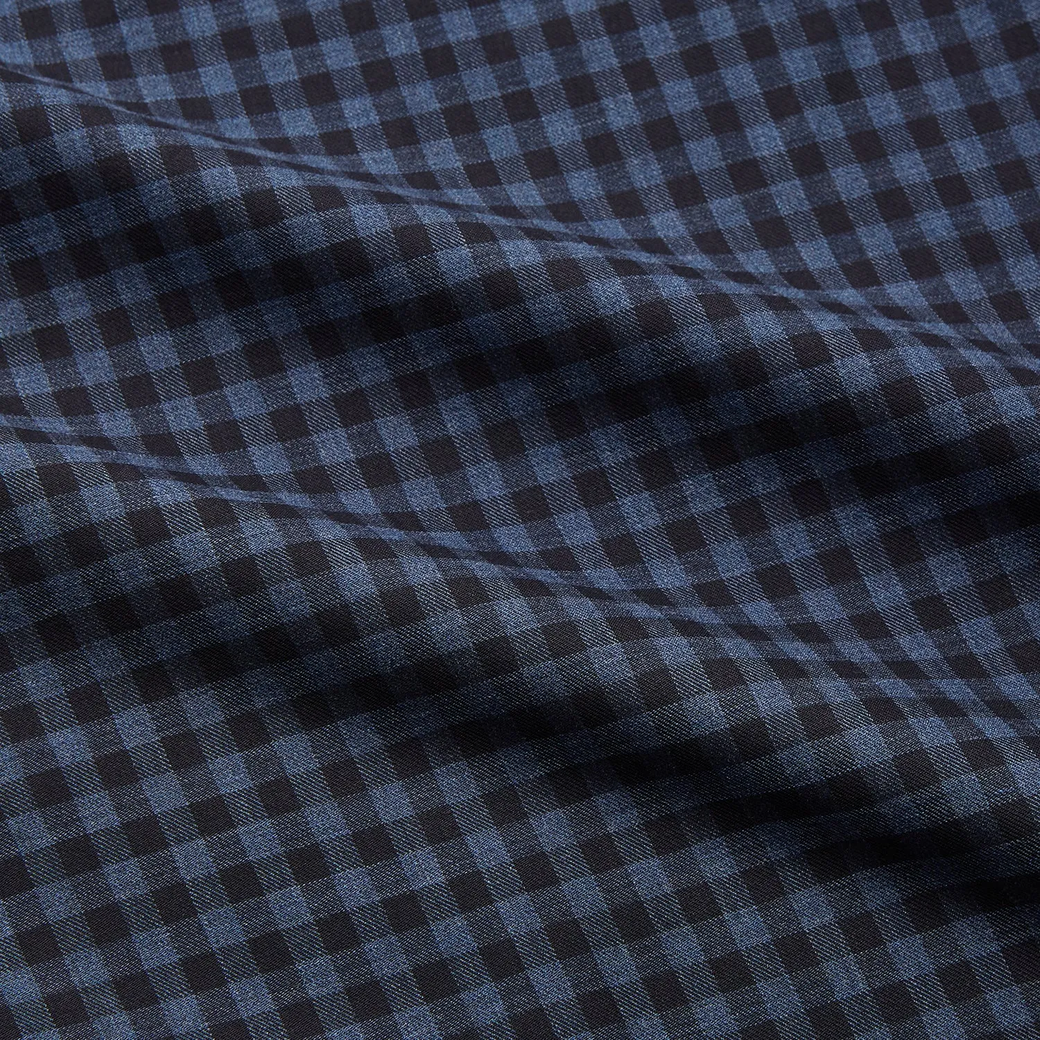 Navy Check Cotton Weekend Fit Blake Shirt sold by Turnbull & Asser product image thumbnail 3