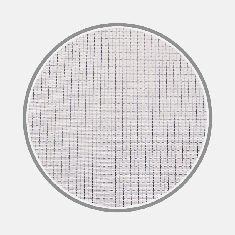 Navy and Blue Fine Check Silverline Cotton Fabric sold by Turnbull & Asser