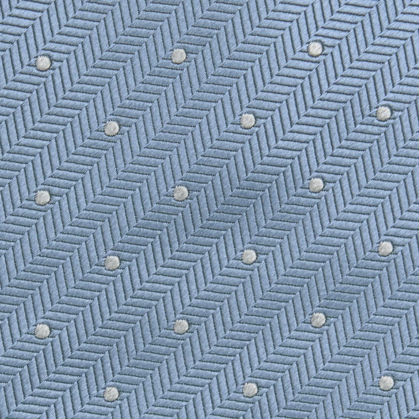 Ice Blue and White Small Spot Herringbone Silk Tie sold by Turnbull & Asser product image thumbnail 3