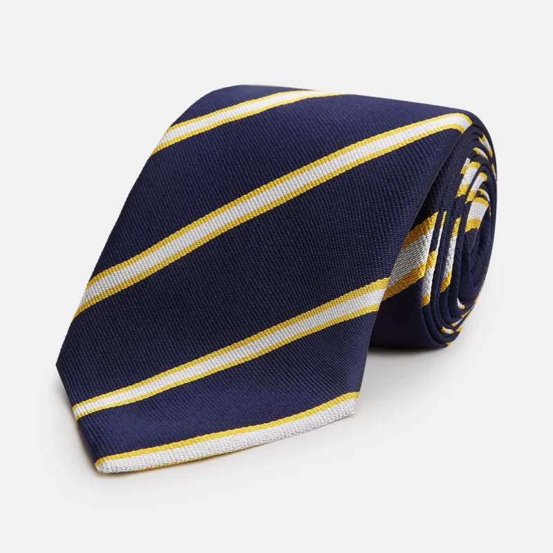 Yellow and White Blazer Silk Tie sold by Turnbull & Asser