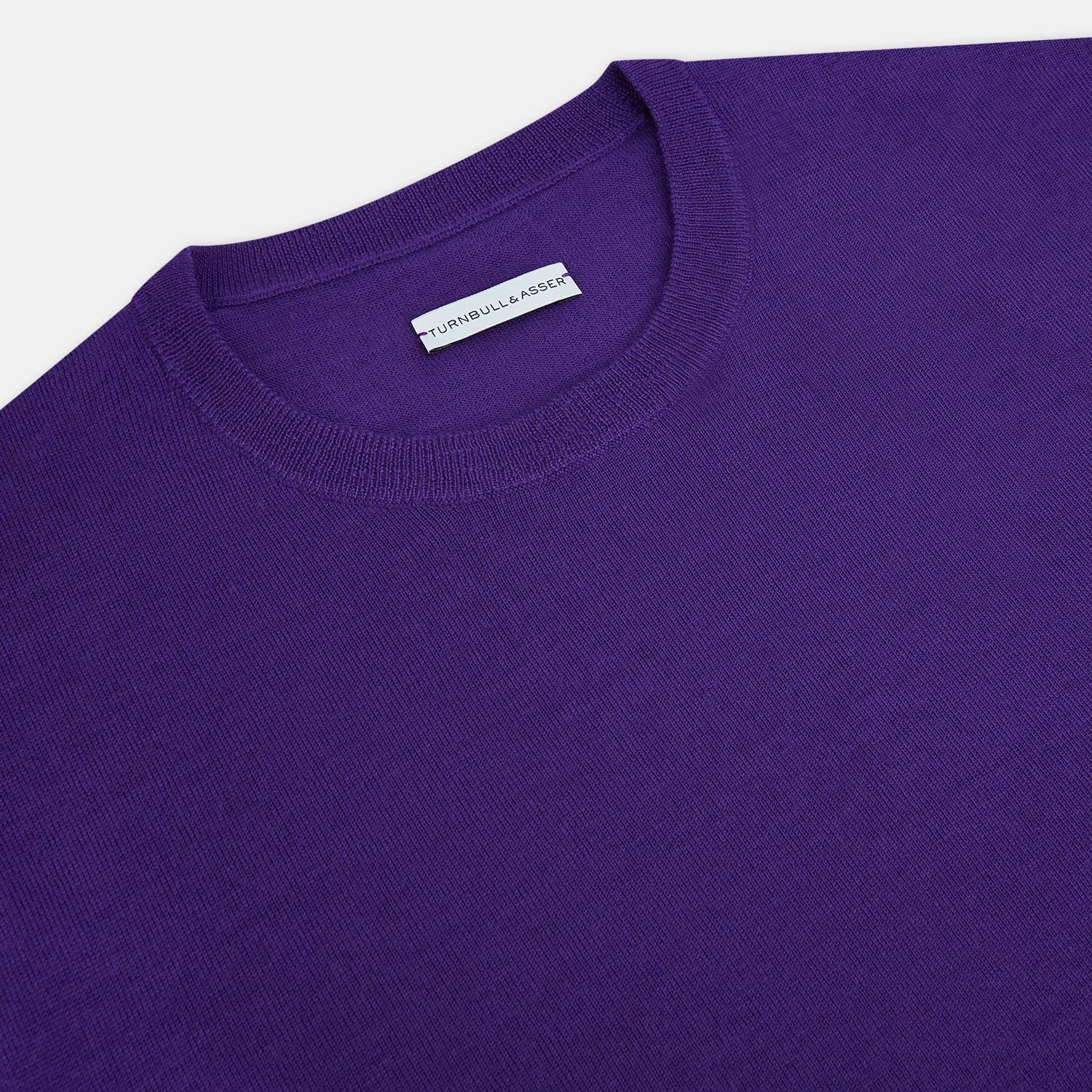 Purple Merino Round Neck Jumper sold by Turnbull & Asser product image thumbnail 2