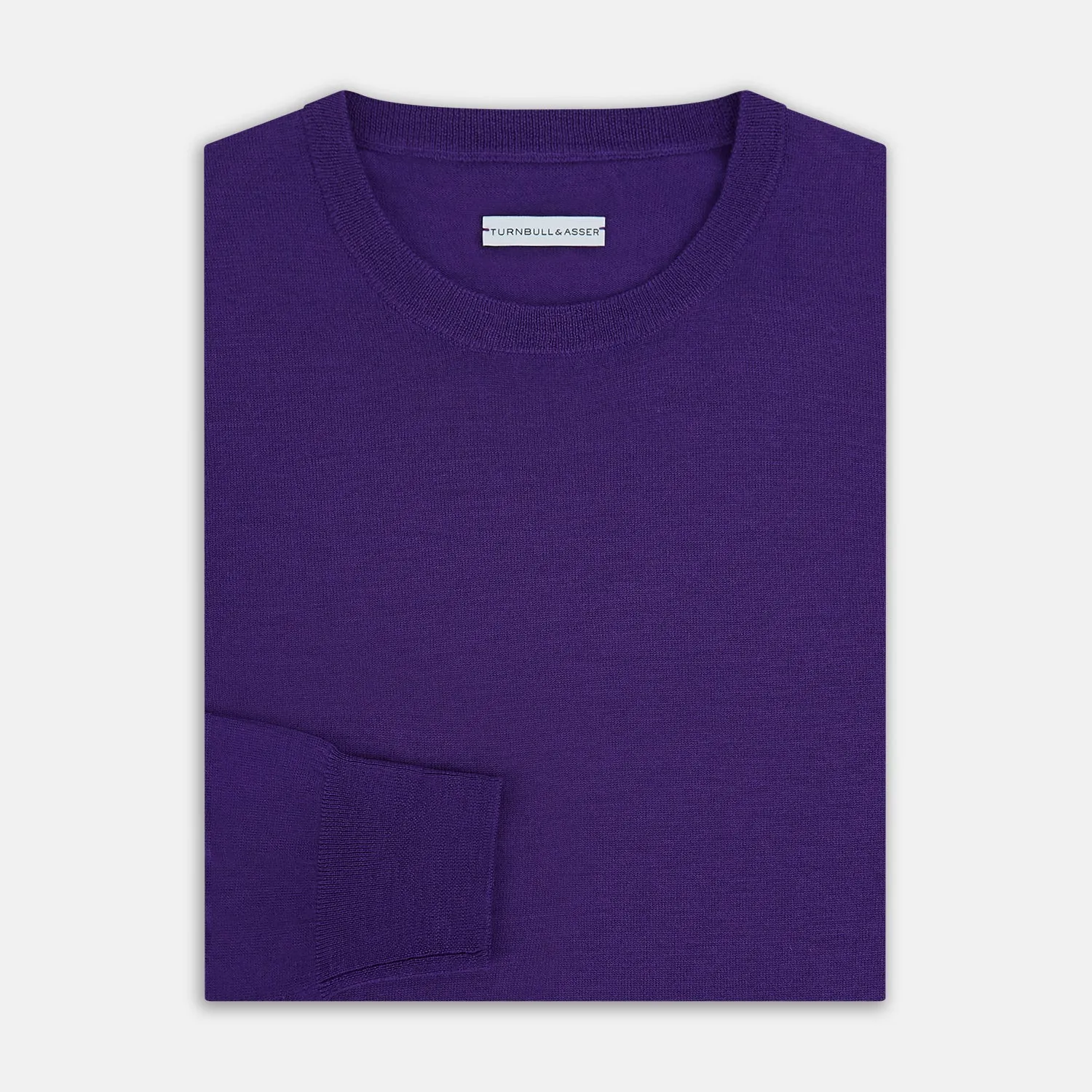 Purple Merino Round Neck Jumper sold by Turnbull & Asser product image thumbnail 4