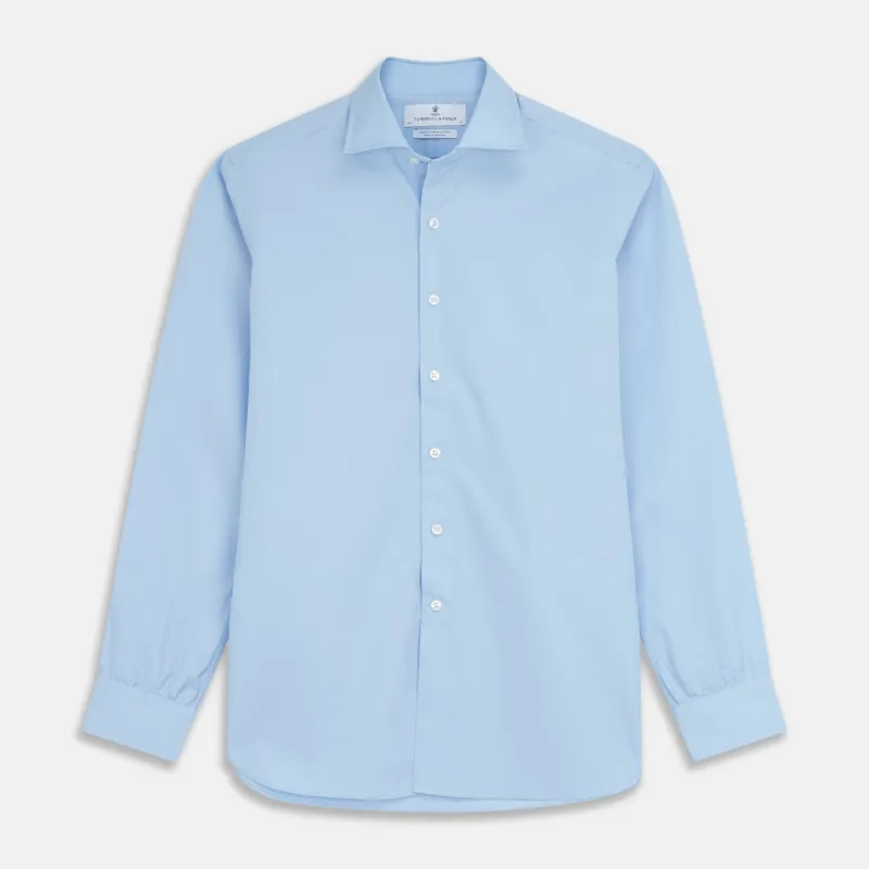 Pale Blue Organic Cotton Tailored Fit Hove Shirt sold by Turnbull & Asser