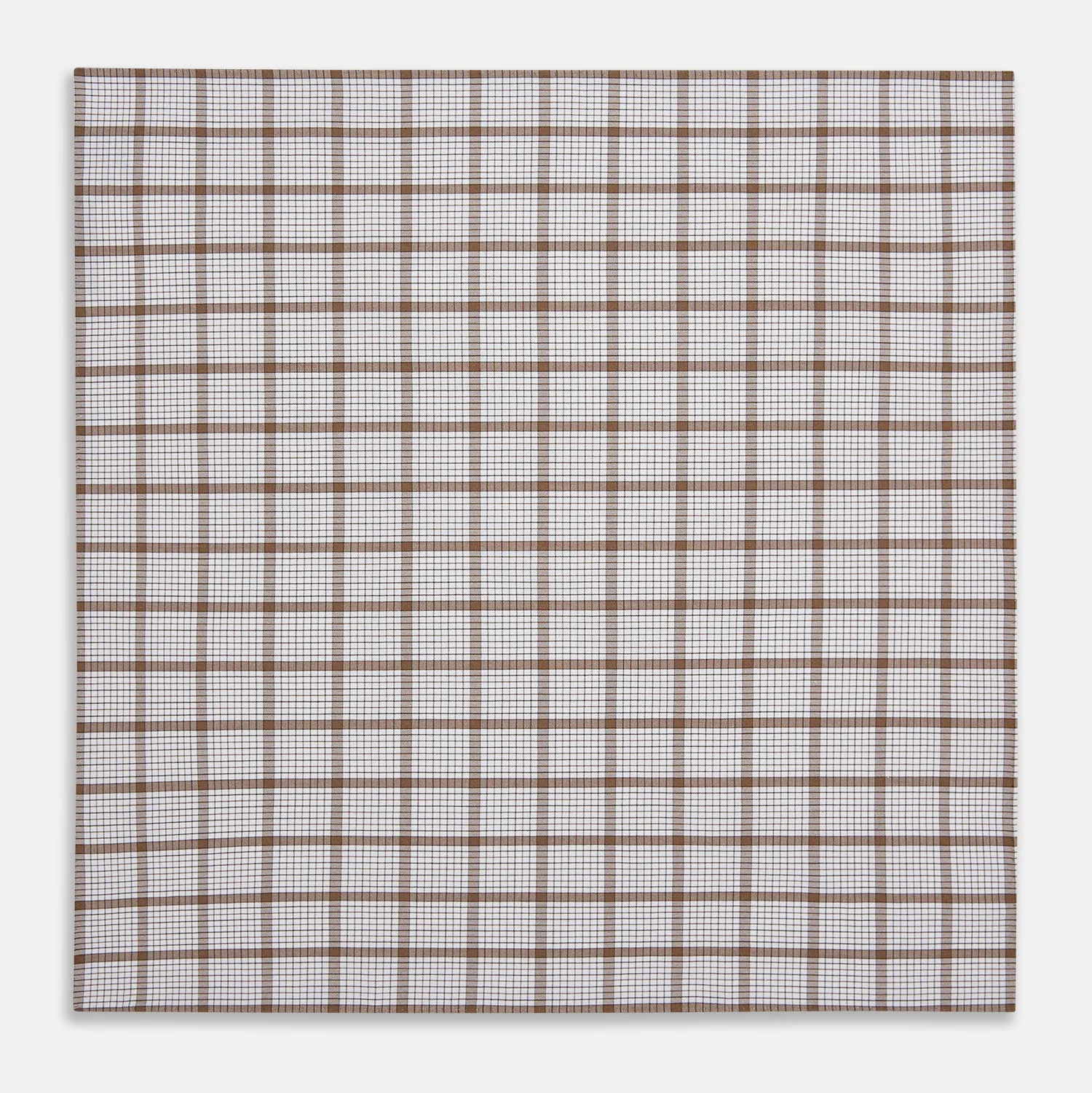 Hand Rolled Brown Overlay Check Handkerchief sold by Turnbull & Asser product image thumbnail 3