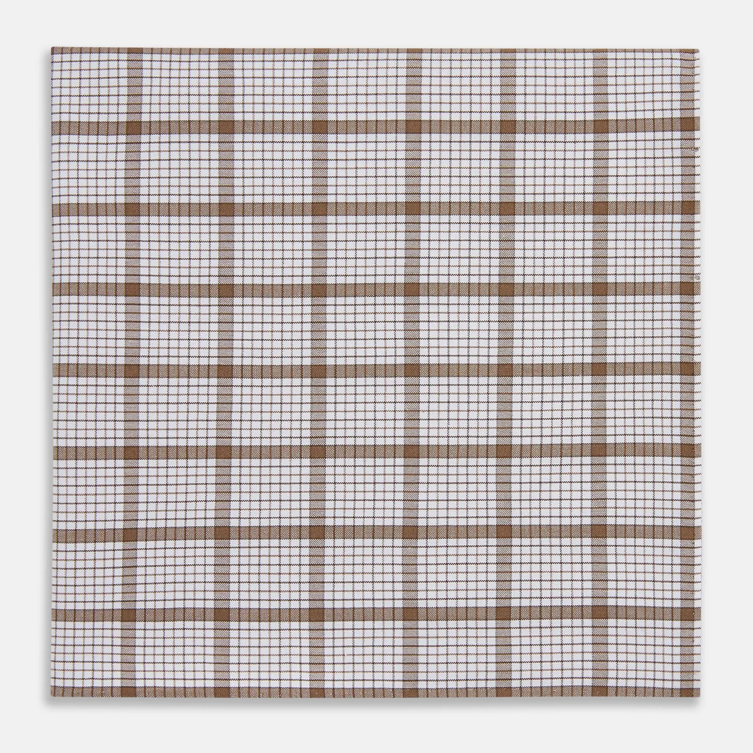 Hand Rolled Brown Overlay Check Handkerchief sold by Turnbull & Asser
