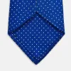 Long Blue and White Small Spot Printed Silk Tie sold by Turnbull & Asser
