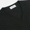 Charcoal V-Neck Cashmere Jumper sold by Turnbull & Asser