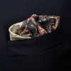 Cream Paisley Polka Dot Silk Pocket Square sold by Turnbull & Asser