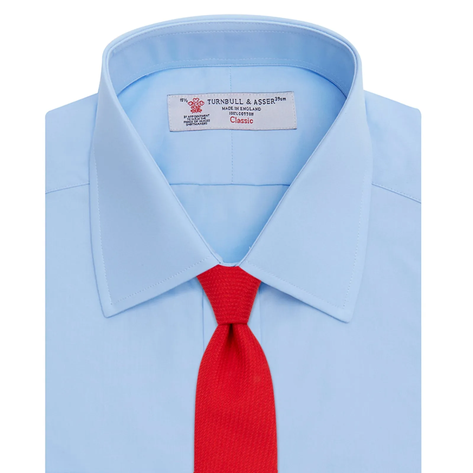 Light Blue Cotton Shirt with T&A Collar and Double Cuffs sold by Turnbull & Asser product image thumbnail 4
