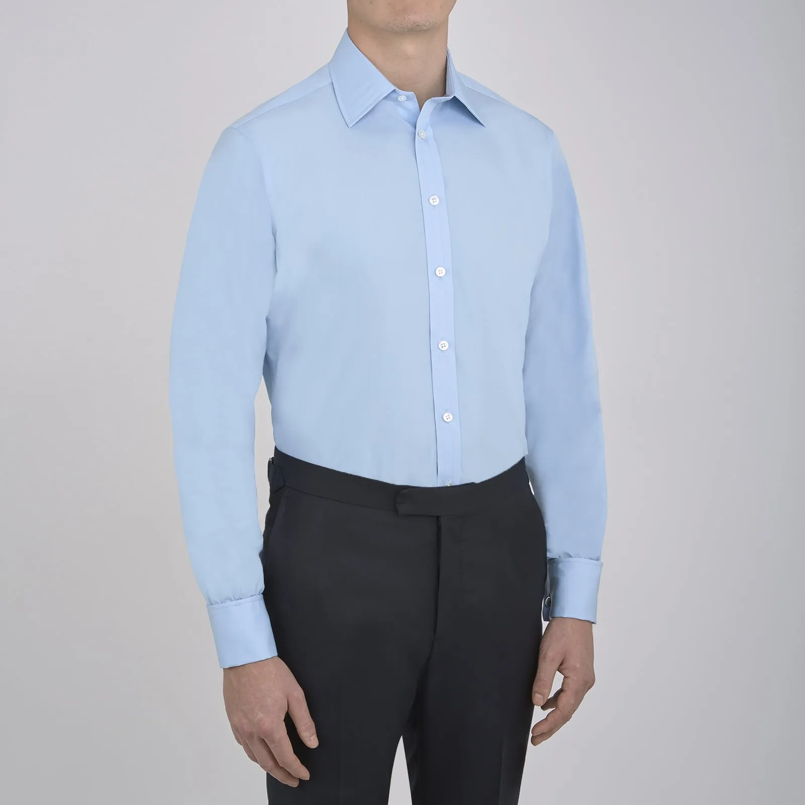 Light Blue Cotton Shirt with T&A Collar and Double Cuffs sold by Turnbull & Asser product image thumbnail 2