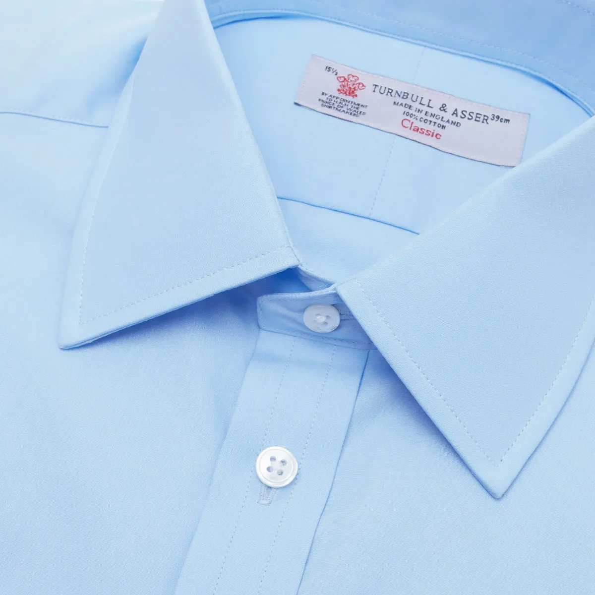 Light Blue Cotton Shirt with T&A Collar and Double Cuffs sold by Turnbull & Asser product image thumbnail 5
