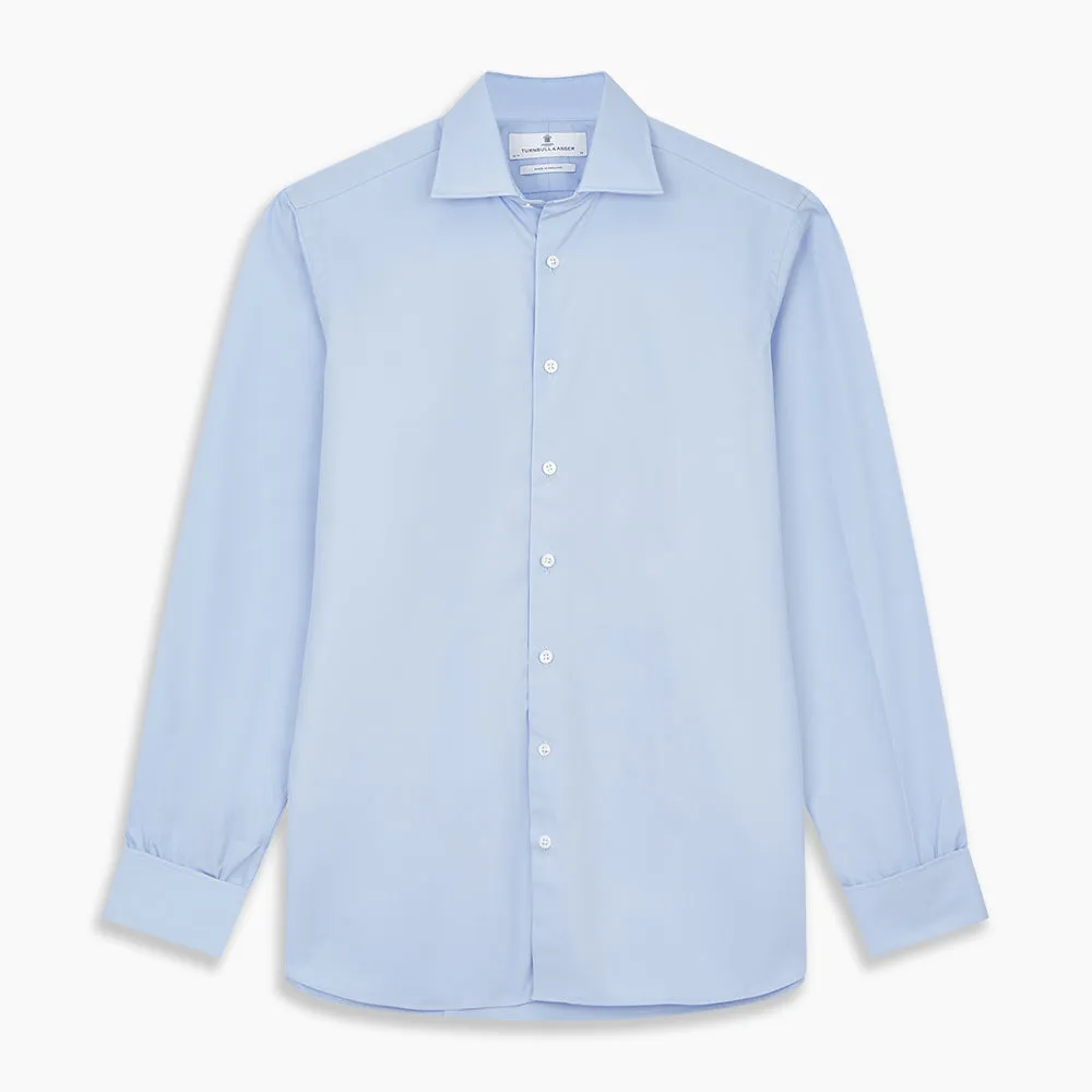 Tailored Fit Blue Cotton Shirt with Kent Collar and Double Cuffs sold by Turnbull & Asser