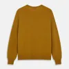 Gold Crew Neck Merino Jumper sold by Turnbull & Asser