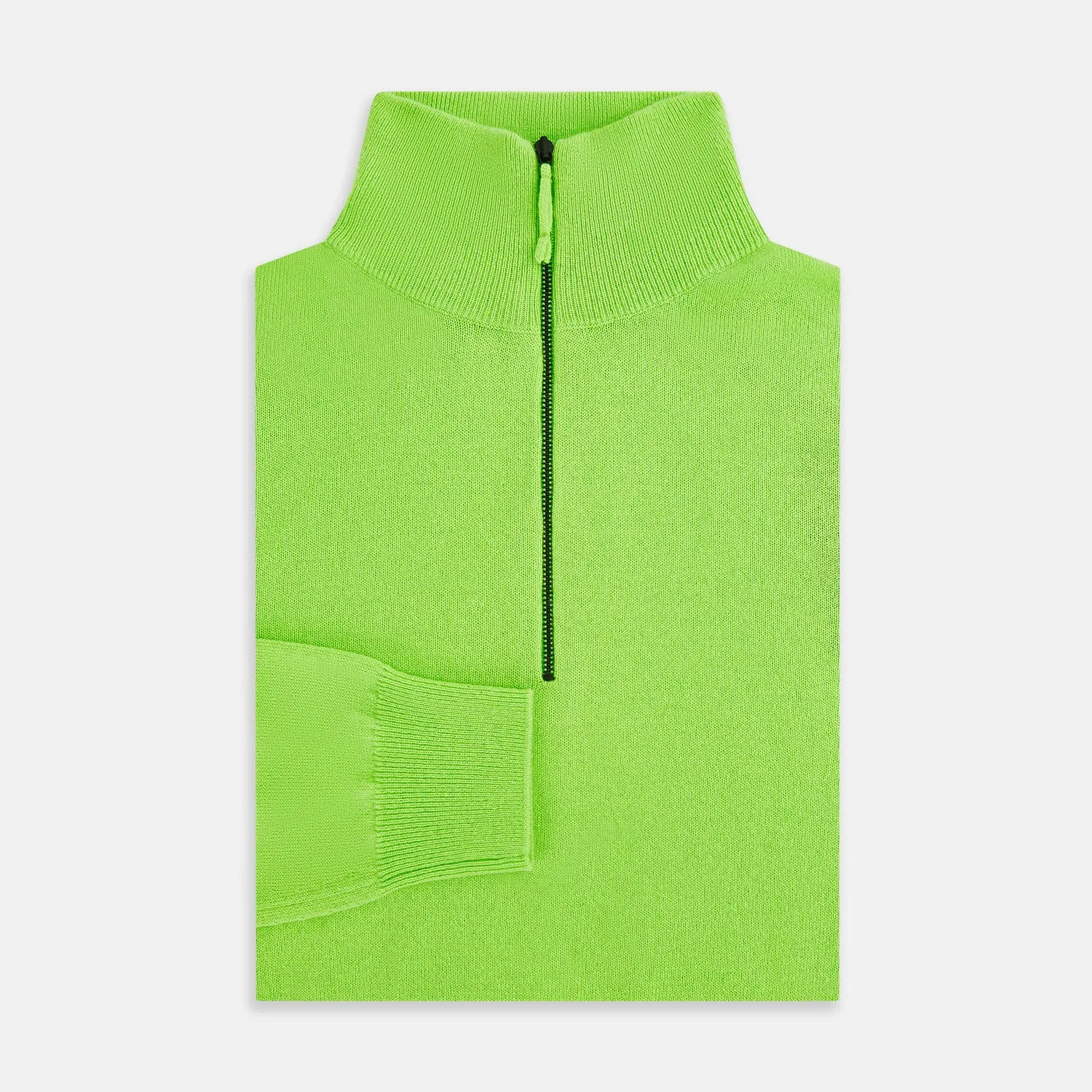 Neon Green Half-Zip Cashmere Jumper sold by Turnbull & Asser product image thumbnail 4