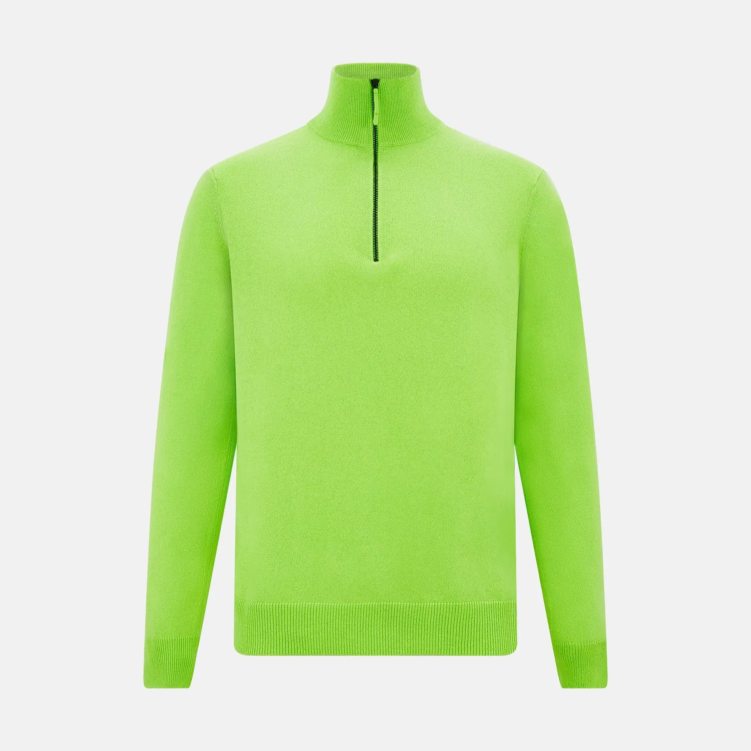 Neon Green Half-Zip Cashmere Jumper sold by Turnbull & Asser