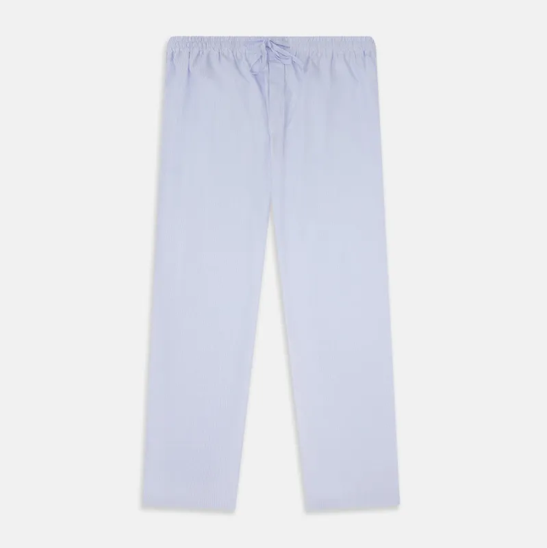 Pale Blue Fine Stripe Pyjama Trousers sold by Turnbull & Asser