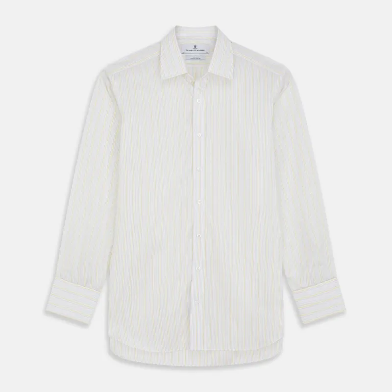 Yellow Multi Stripe Cotton Regular Fit Whitby Shirt sold by Turnbull & Asser