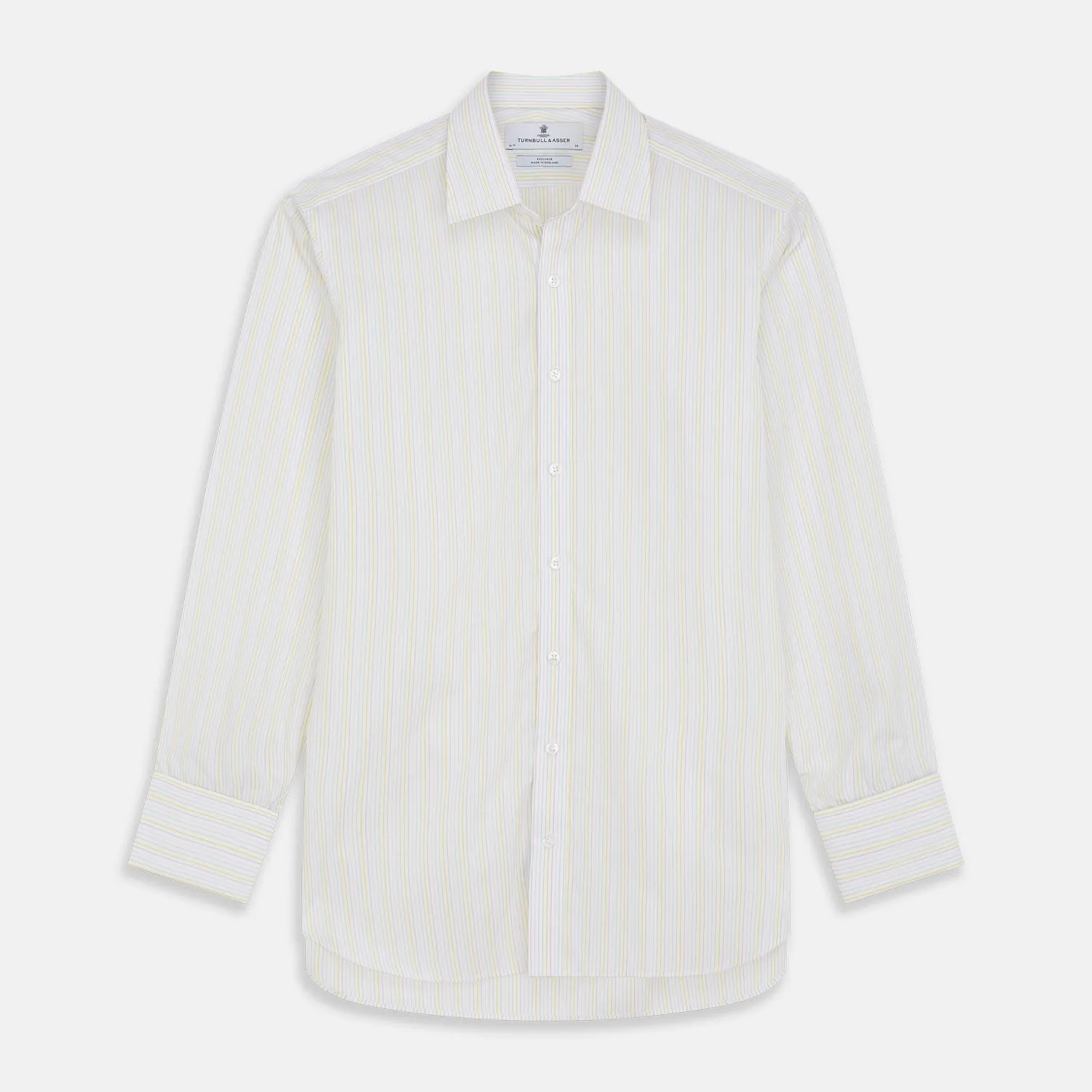 Yellow Multi Stripe Cotton Regular Fit Whitby Shirt sold by Turnbull & Asser