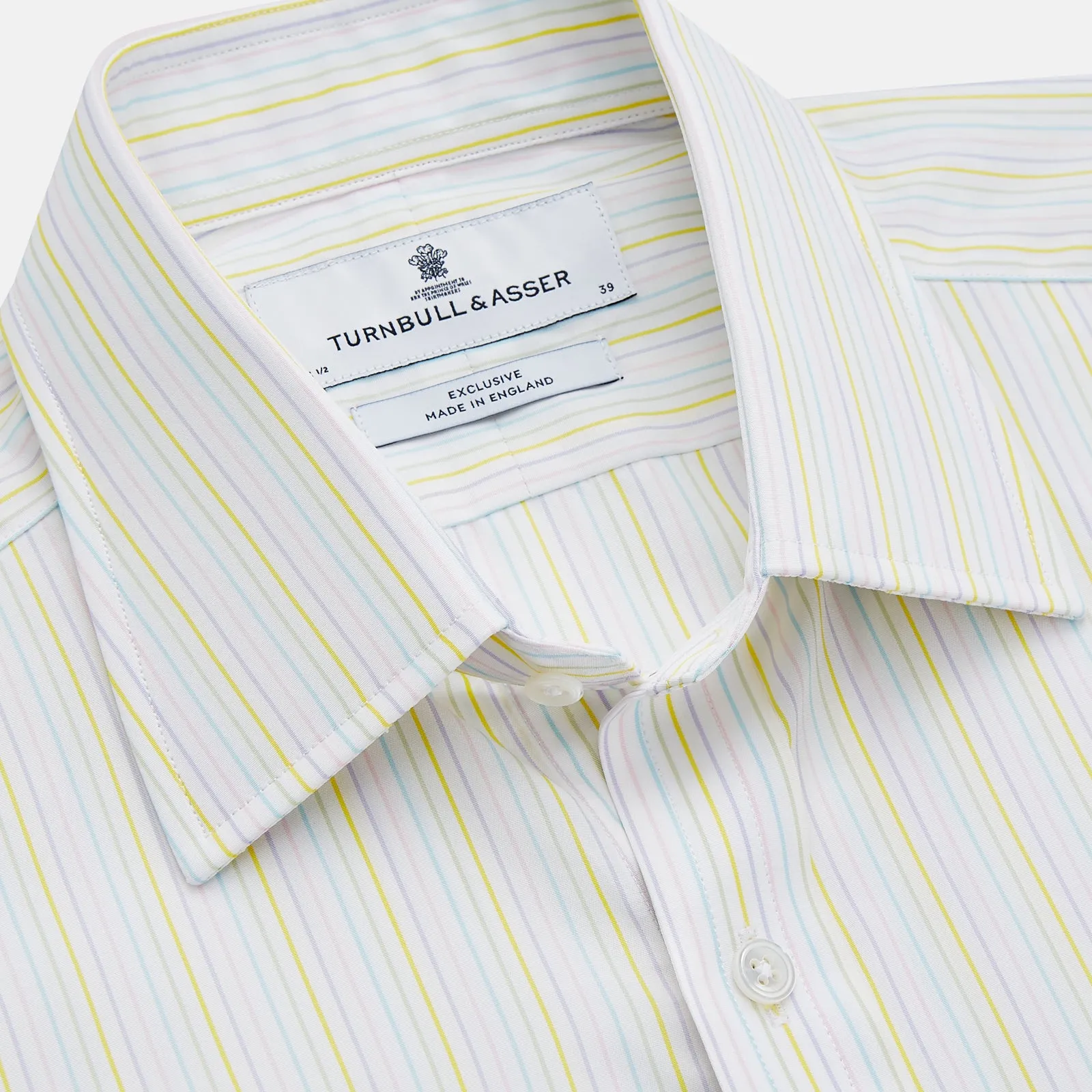 Yellow Multi Stripe Cotton Regular Fit Whitby Shirt sold by Turnbull & Asser product image thumbnail 2