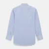 Blue and White Fine Bengal Stripe Sea Island Quality Cotton Shirt with T&A Collar and 3-Button Cuffs sold by Turnbull & Asser