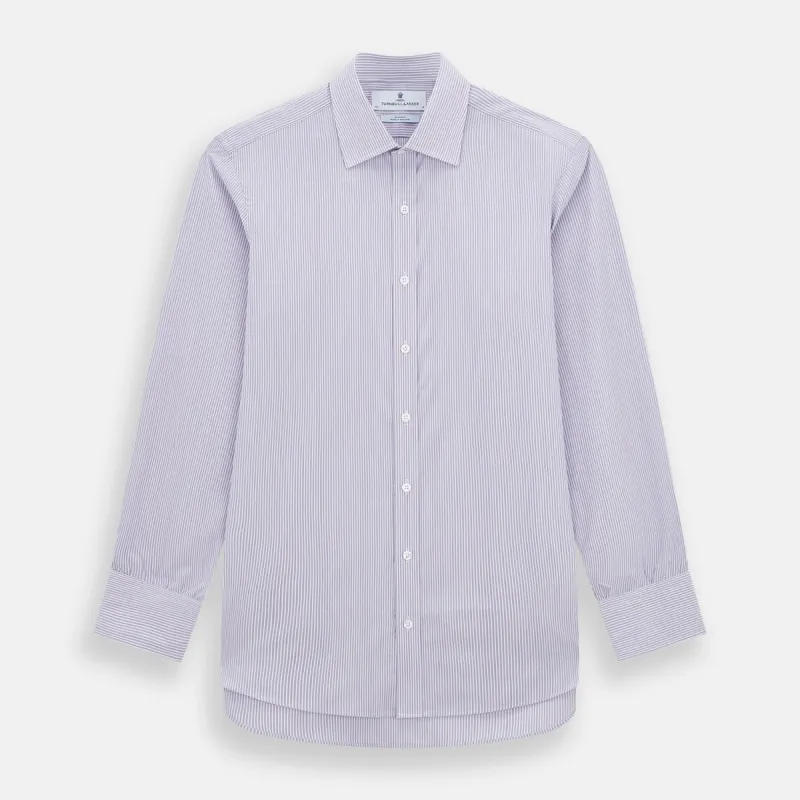 Lilac Halo Stripe Mayfair Shirt sold by Turnbull & Asser