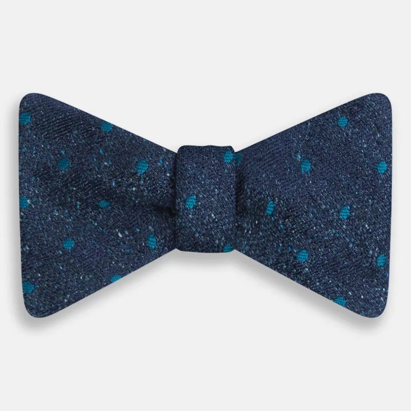 Teal Micro Dot Silk Bow Tie sold by Turnbull & Asser
