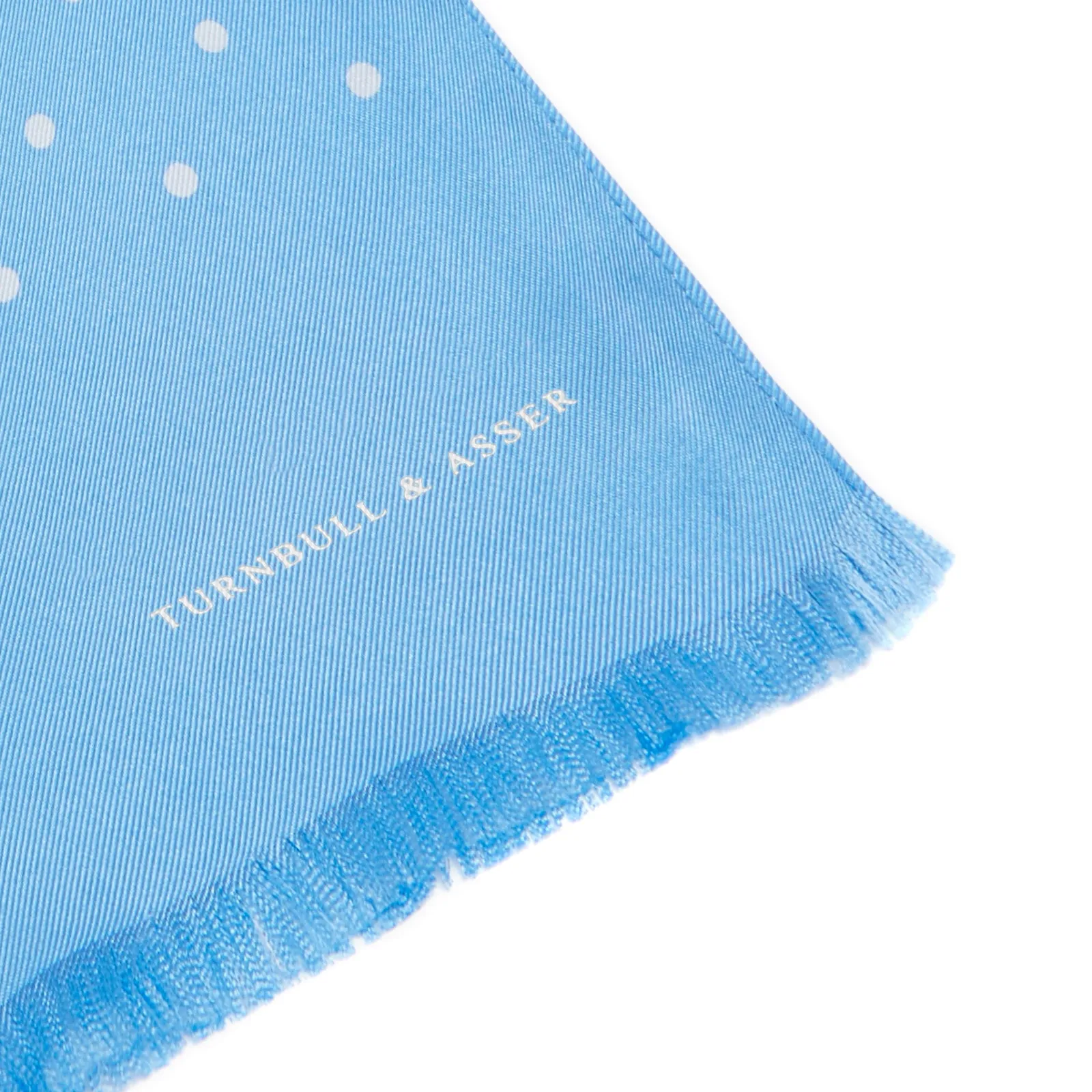 Azure and White Spotted Silk Scarf sold by Turnbull & Asser product image thumbnail 2