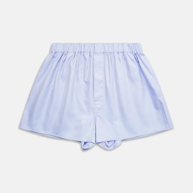 Blue Sea Island Quality Cotton Twill Boxer Shorts sold by Turnbull & Asser