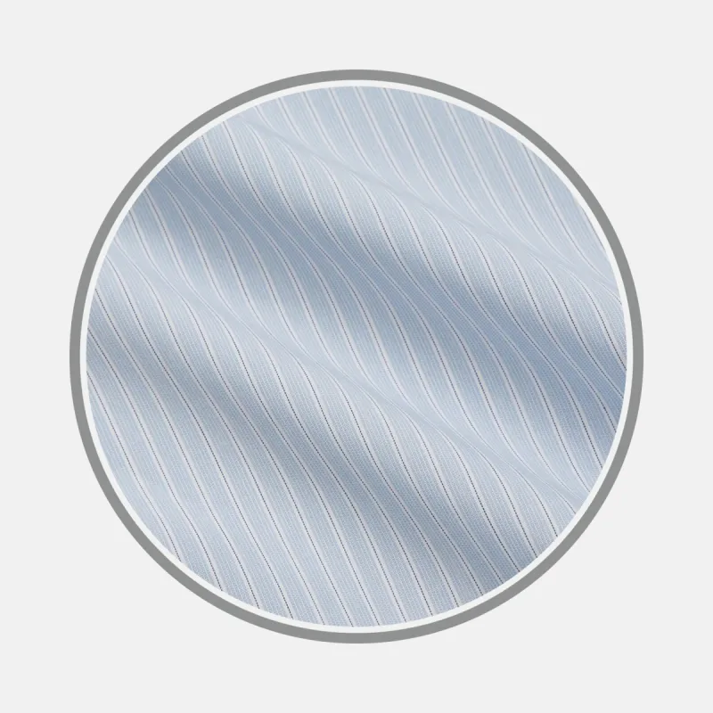 Pale Blue Stripe West Indian Sea Island Cotton Fabric sold by Turnbull & Asser