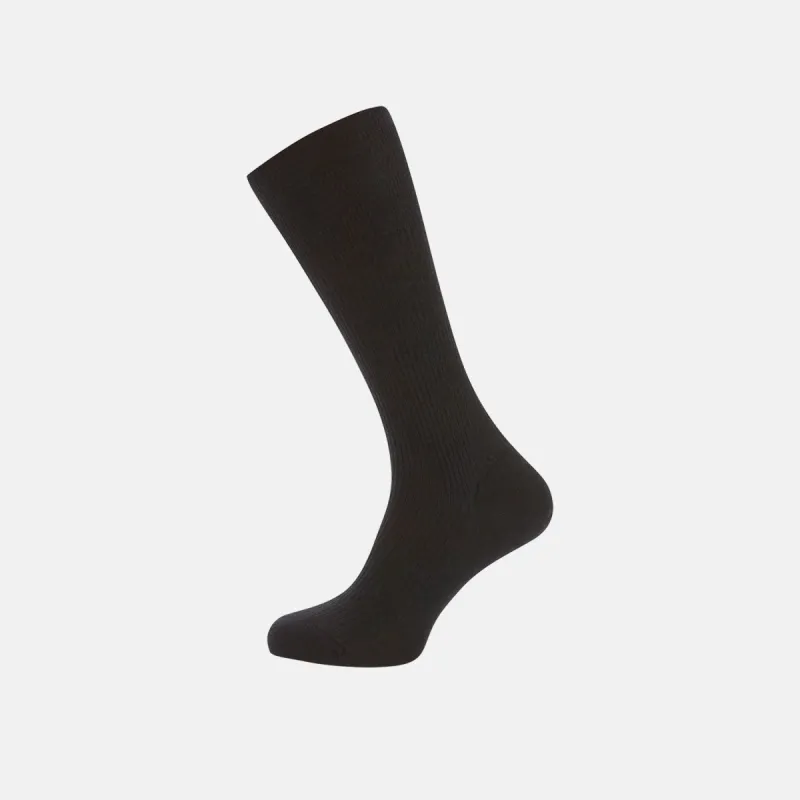 Black Mid-Length Merino Wool Socks sold by Turnbull & Asser