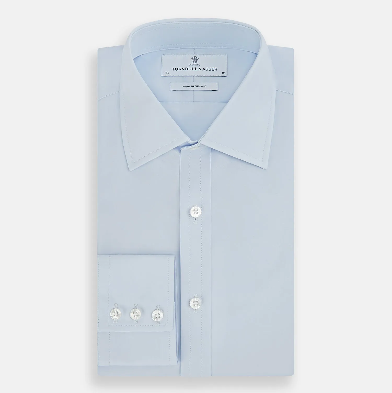 Pale Blue Cotton Regular Fit Mayfair Shirt sold by Turnbull & Asser product image thumbnail 5