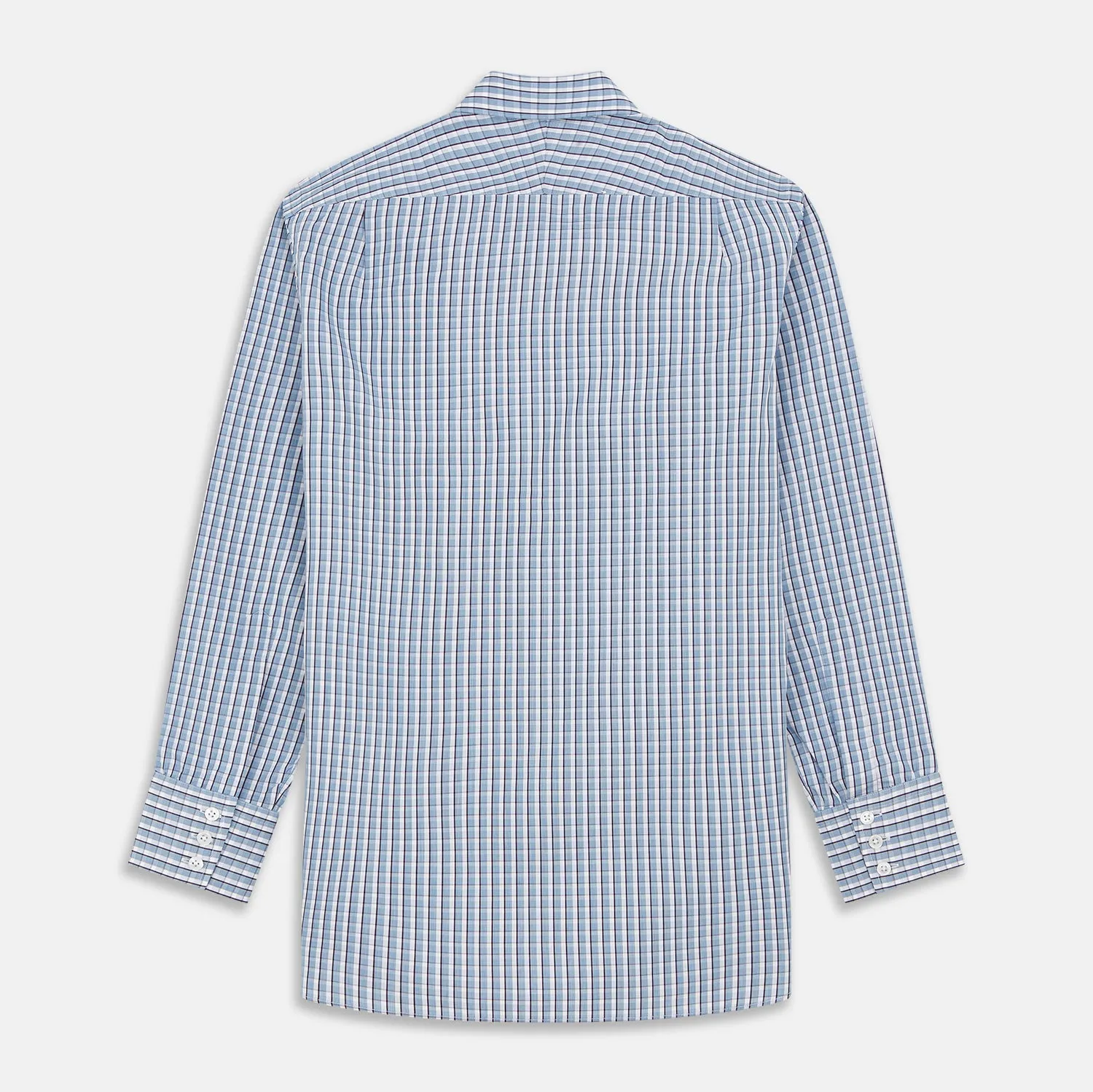 Blue and White Check Cotton Regular Fit Mayfair Shirt sold by Turnbull & Asser product image thumbnail 3