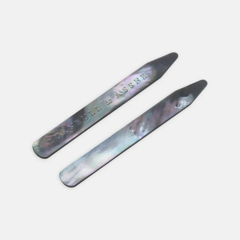 Smoke Mother-of-Pearl Collar Stays sold by Turnbull & Asser