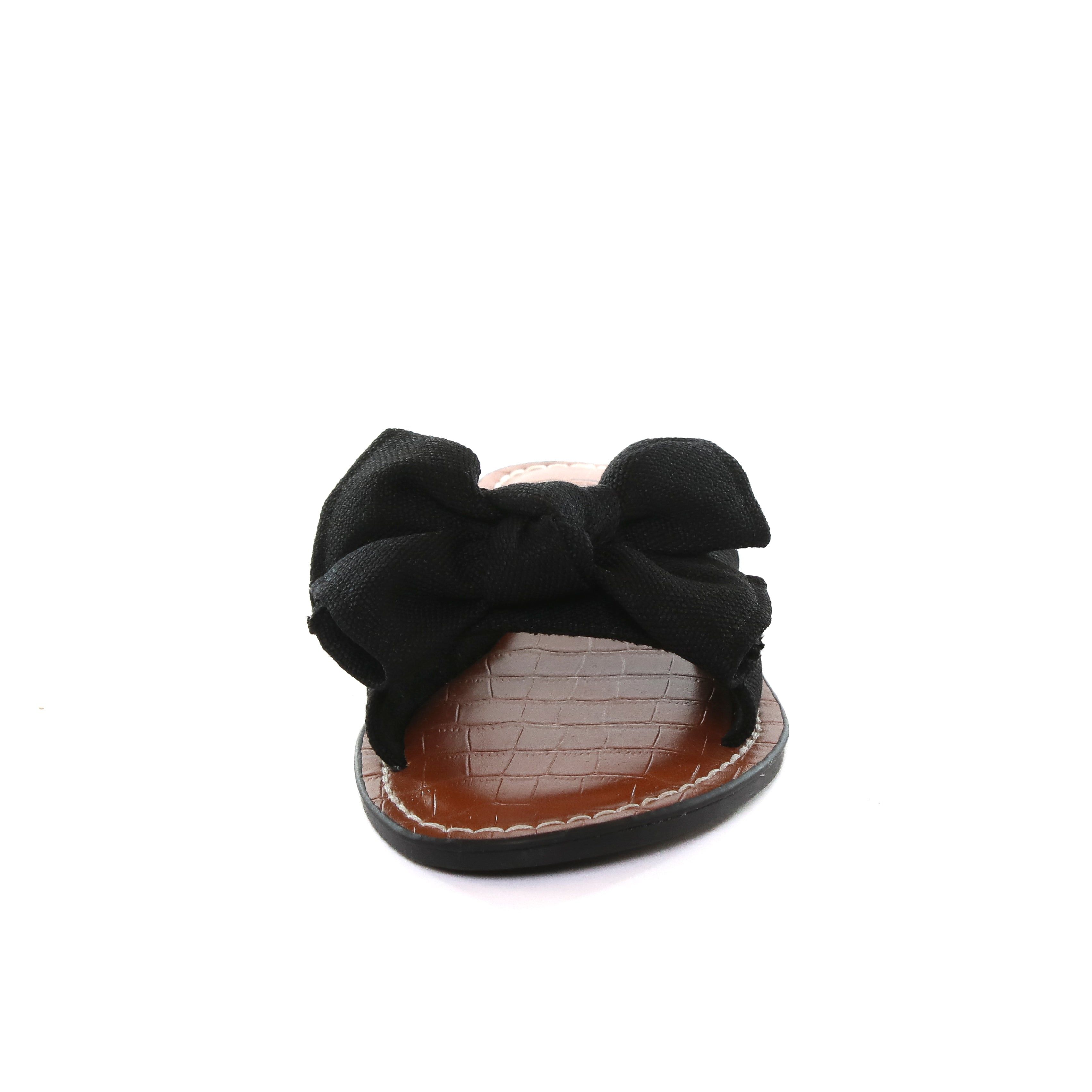 Malibu Bow Flat Sandal Black sold by Two Lips product image thumbnail 4