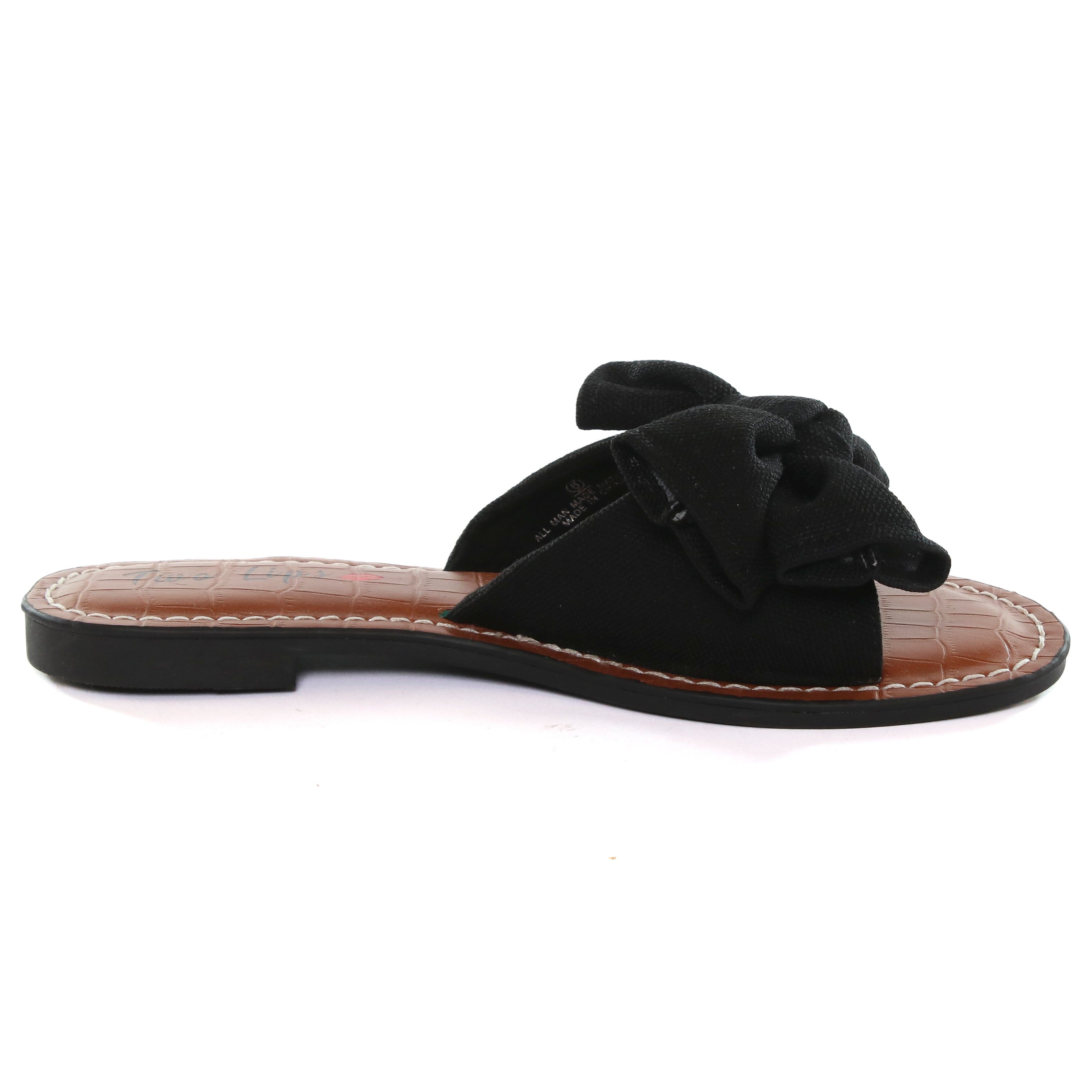 Malibu Bow Flat Sandal Black sold by Two Lips product image thumbnail 3