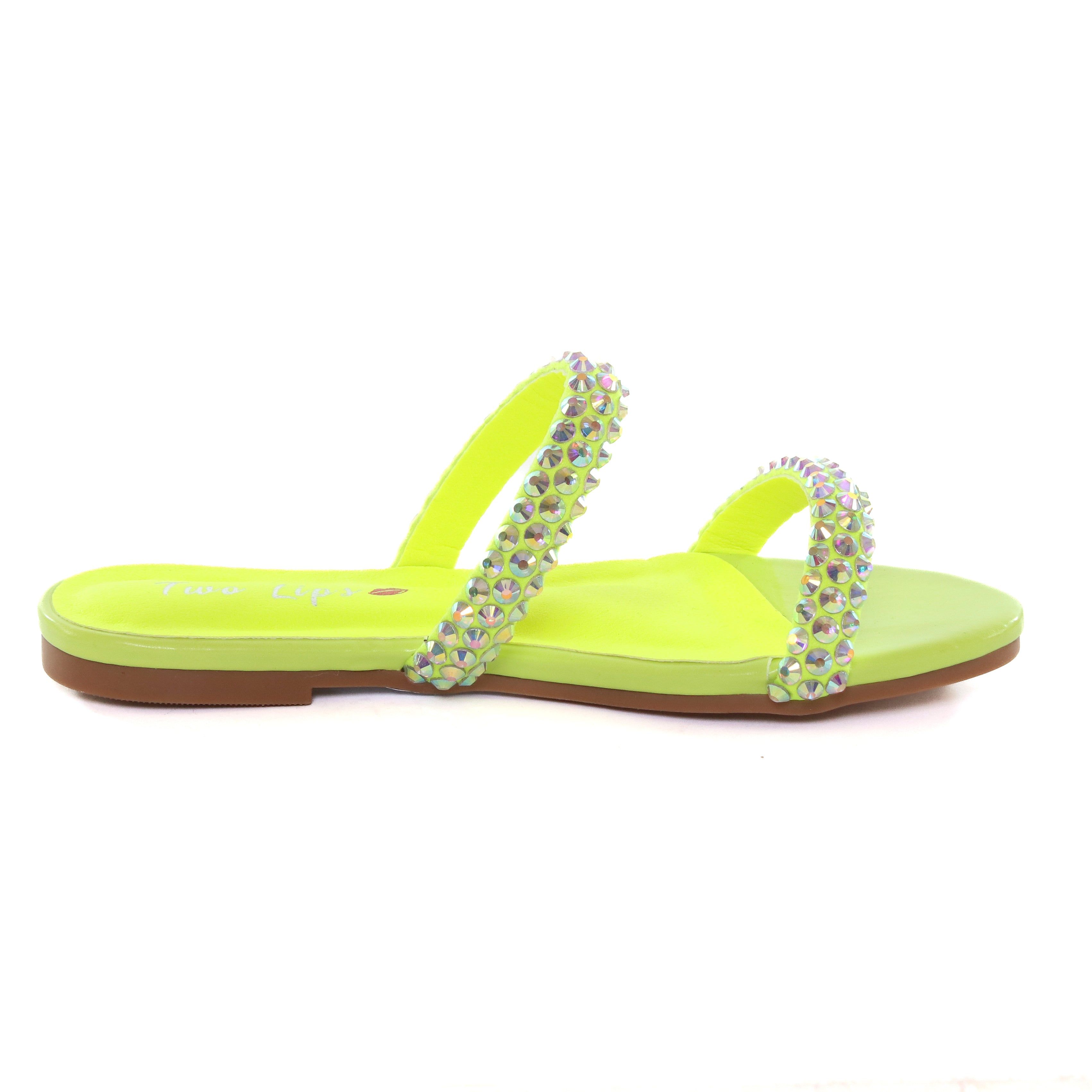 Fiji Bedazzled Flat Sandal Lime sold by Two Lips product image thumbnail 3