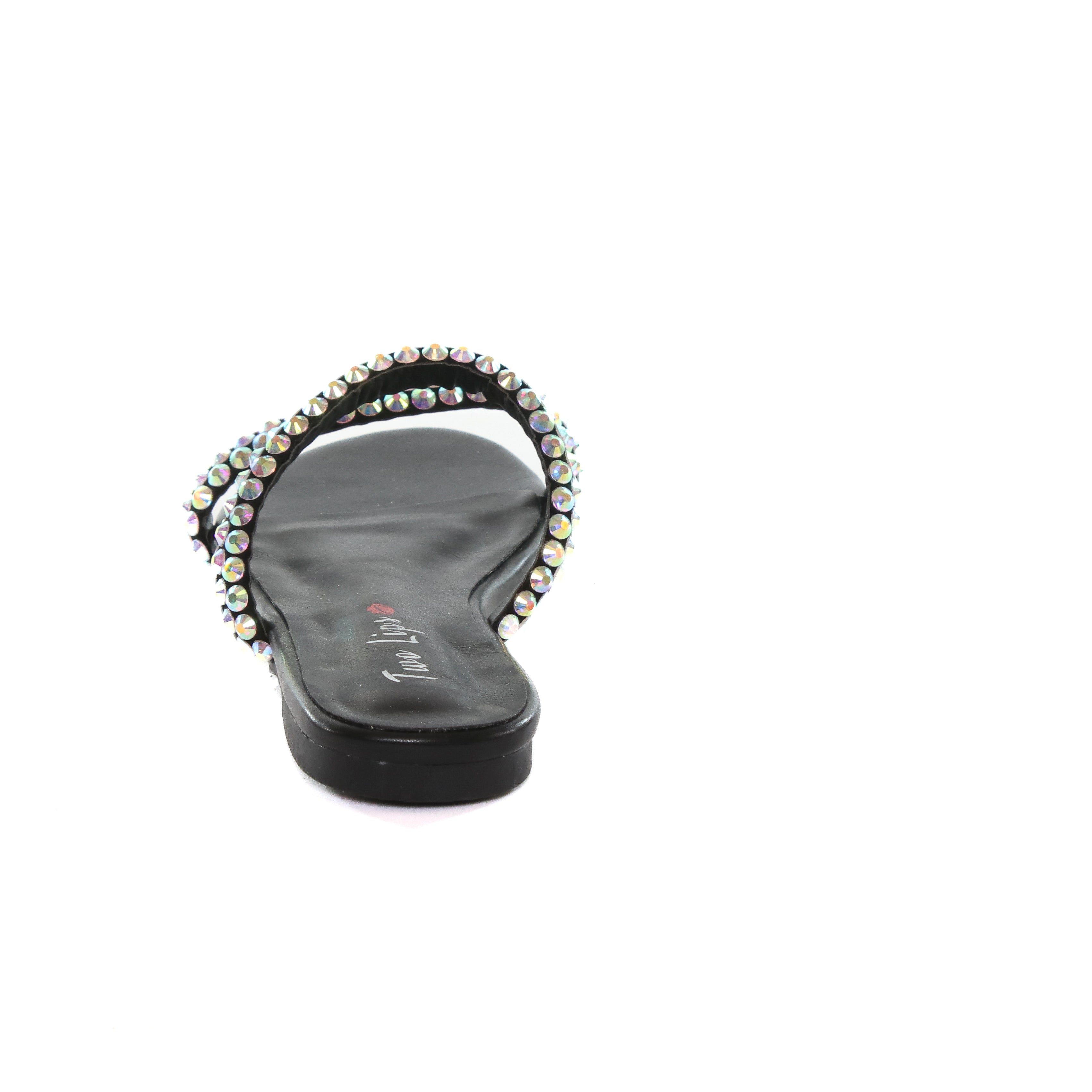 Fiji Bedazzled Flat Sandal Black sold by Two Lips product image thumbnail 2
