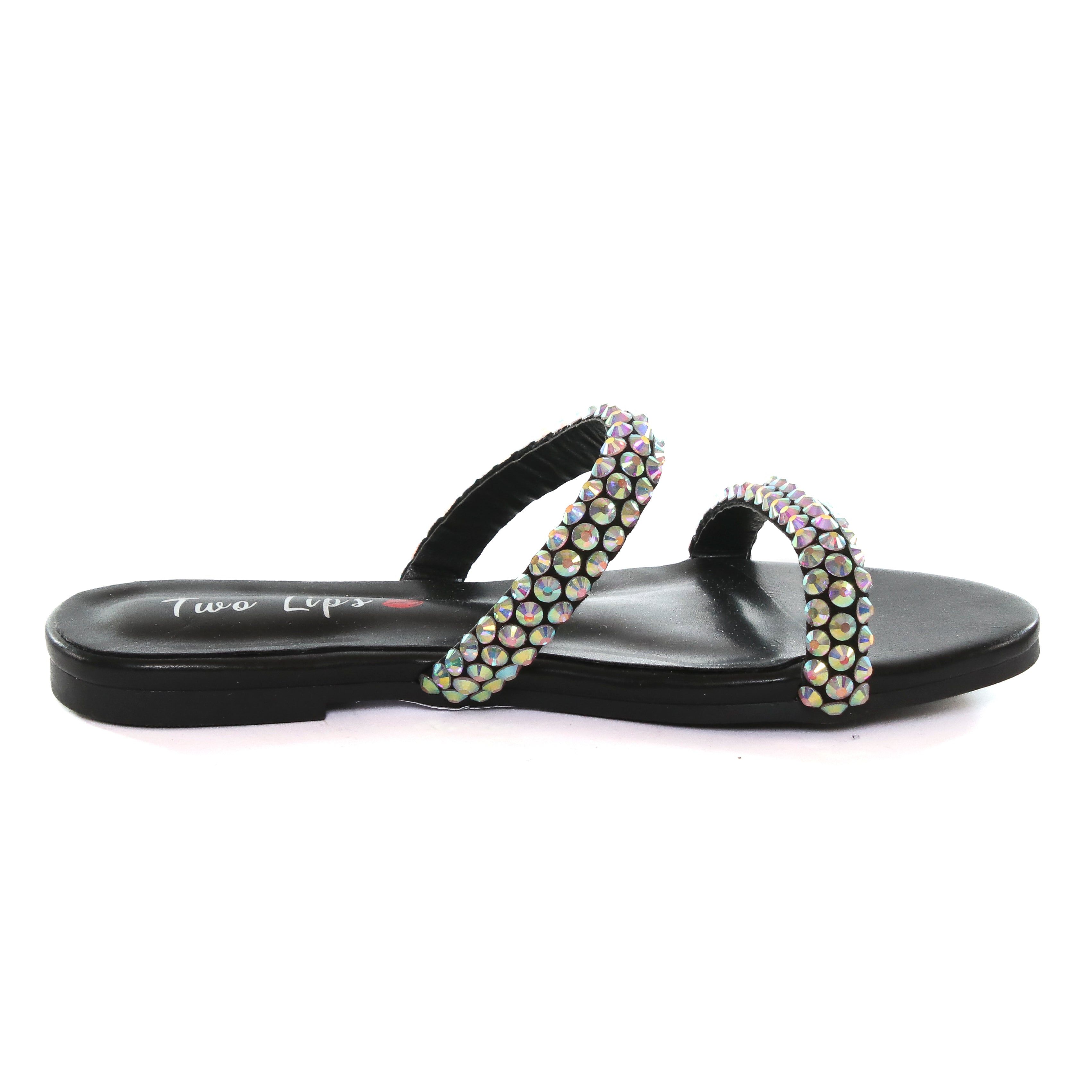 Fiji Bedazzled Flat Sandal Black sold by Two Lips product image thumbnail 3