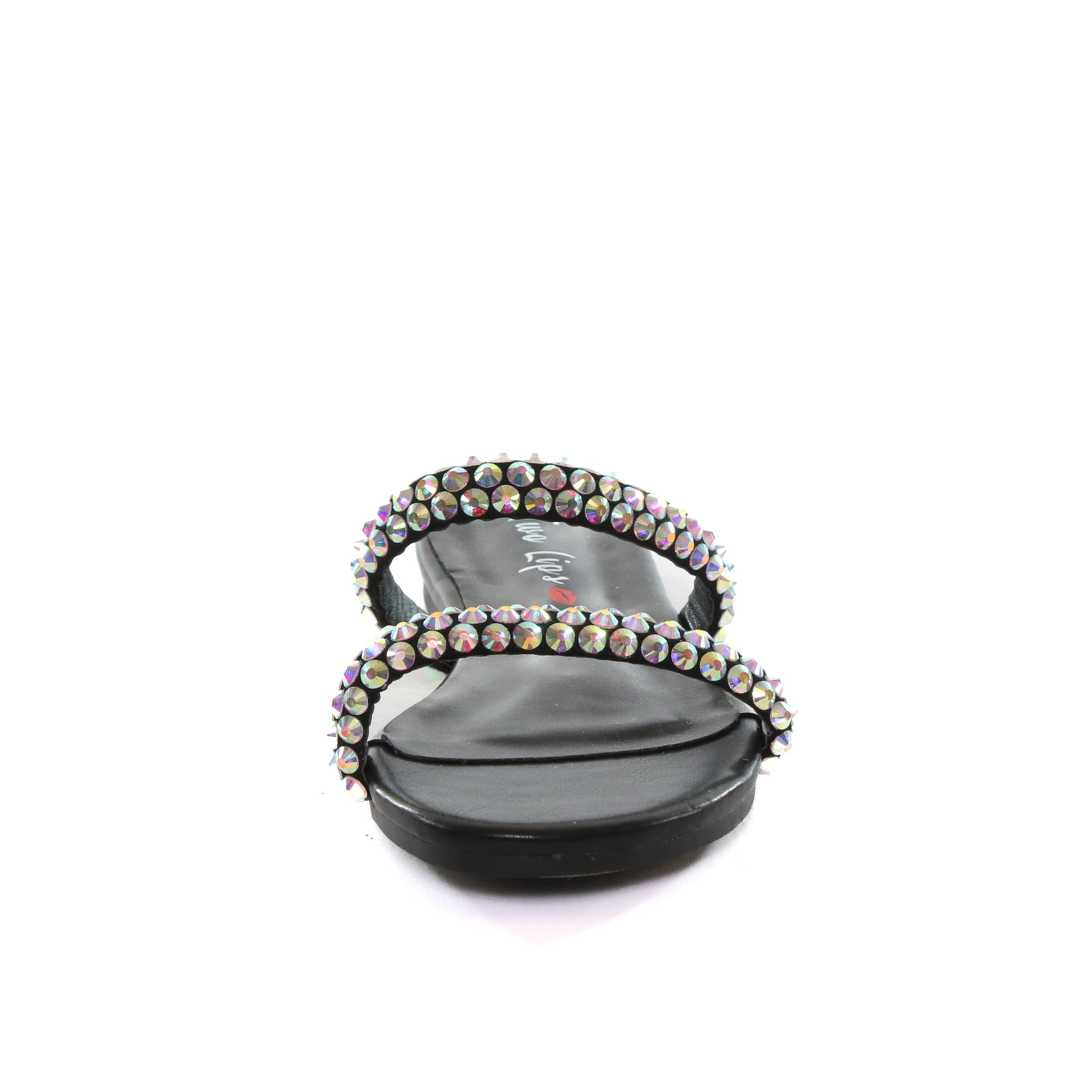 Fiji Bedazzled Flat Sandal Black sold by Two Lips product image thumbnail 4
