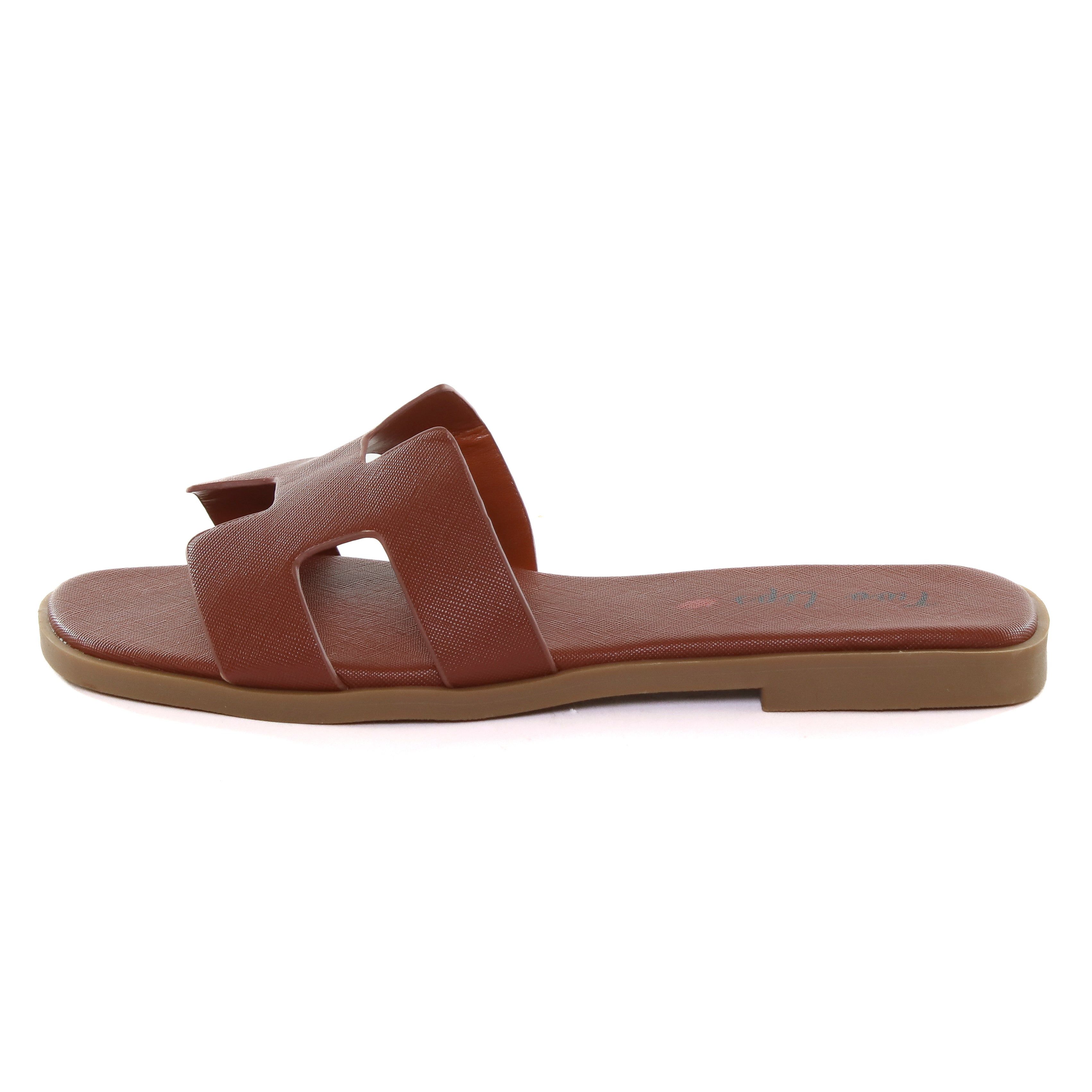 Brentwood Slide Sandal Tan sold by Two Lips