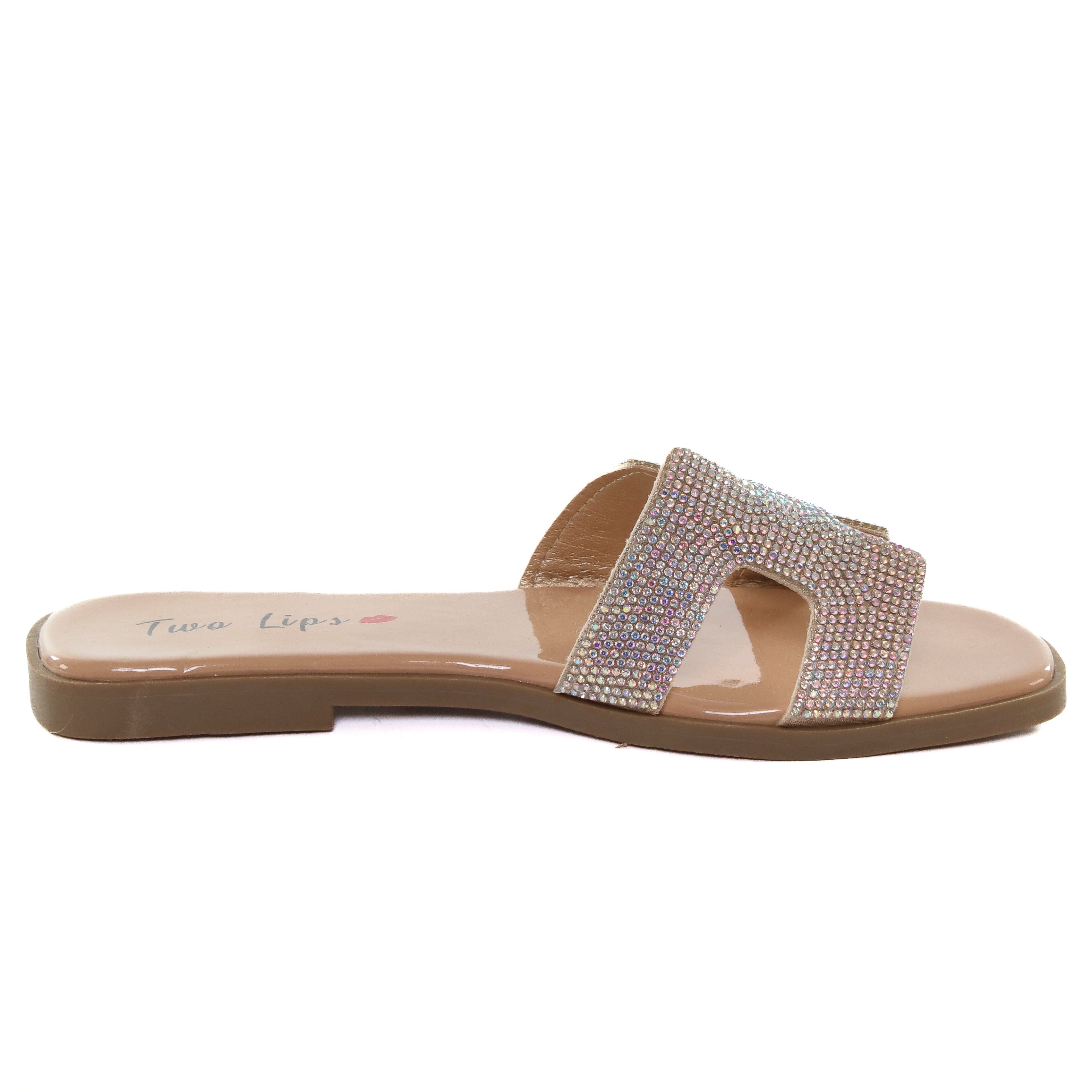 Encino Slide Sandal Nude - Bedazzled sold by Two Lips product image thumbnail 3